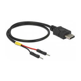 DeLOCK Cable de alimentación USB C a 2 x cabezales de pines machos 0,3 m