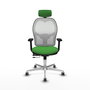PIQUERAS Y CRESPO Silla de oficina Jorquera con mecanismo Sincro/Traslack Verde y Blanco