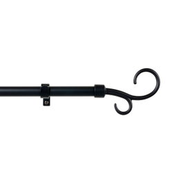 Cintacor Kit barra de cortina doble báculo negro extensible 160 - 300 cm