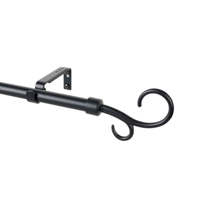 Cintacor Kit Barra Cortina Doble Báculo Negro Extensible 160-300 cm