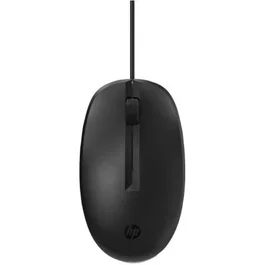 HP Ratón 125 con Cable USB, Hasta 1200 DPI, Seguimiento Óptico Rojo, Negro