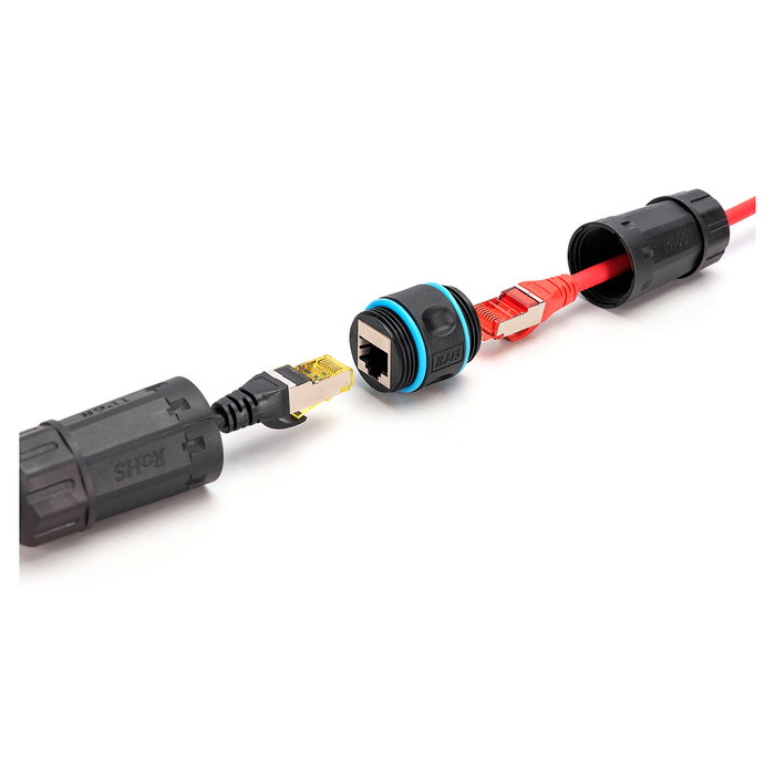 Digitus CAT6A Conexión Exterior Conector Patchkabel RJ45 a RJ45 Negro IP68
