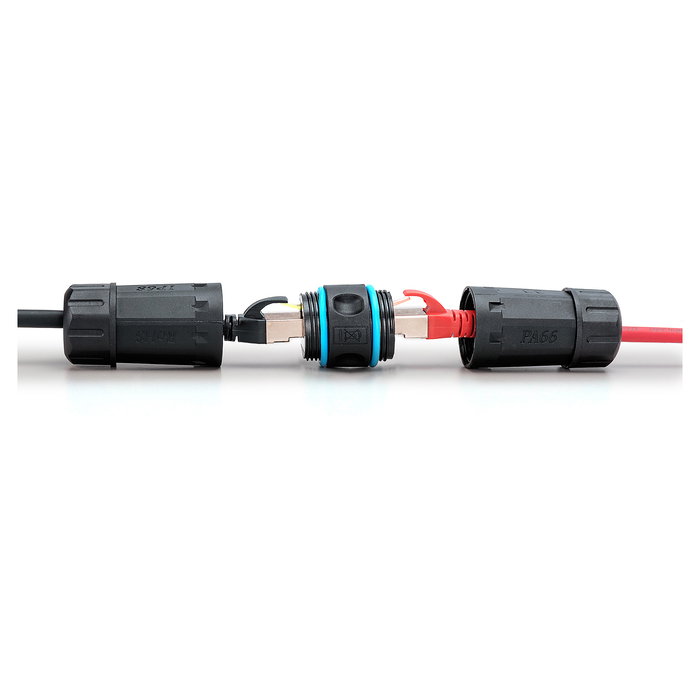 Digitus CAT6A Conexión Exterior Conector Patchkabel RJ45 a RJ45 Negro IP68
