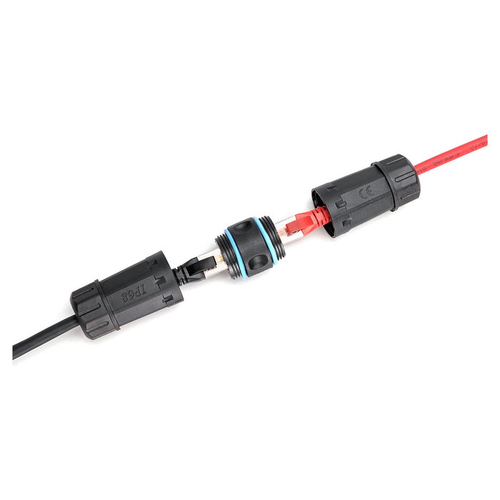 Digitus CAT6A Conexión Exterior Conector Patchkabel RJ45 a RJ45 Negro IP68