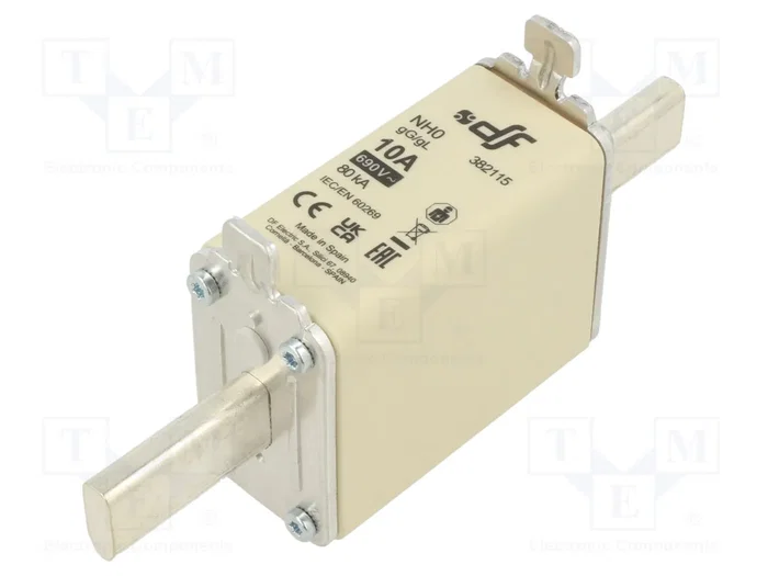 DF ELECTRIC Fusible NH0 de cerámica 10A 690VAC gG DF ELECTRIC Fusible NH0 de cerámica 10A 690VAC gG