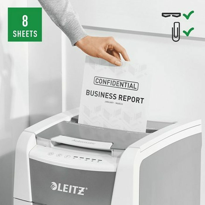 Leitz IQ 100 Autofeed P4 Destructora de Documentos, Corte Cruzado, 100 Hojas