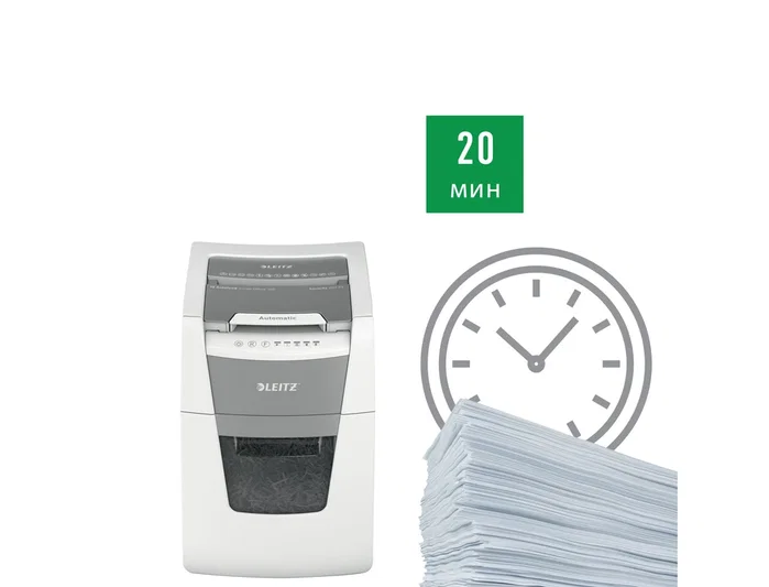 Leitz IQ Auto+ 100 Destructora Automática de Documentos, Capacidad 100 Hojas, Corte Partículas P4, Ideal Pequeña Oficina