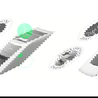 Leitz IQ Autofeed Small Office 100 Trituradora de Papel 80110000, Corte Cruzado 4 x 30 mm, 250 Hojas, 34 L, 55 dB, P-4, Blanco y Gris