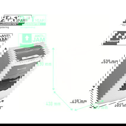 Leitz IQ Autofeed Small Office 100 Trituradora de Papel 80110000, Corte Cruzado 4 x 30 mm, 250 Hojas, 34 L, 55 dB, P-4, Blanco y Gris
