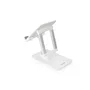 TooQ Soporte Hermes Plegable Ajustable y Giratorio 360° para Móvil o Tablet de hasta 12.9 Pulgadas, con Almohadillas Antideslizantes, para Escritorio - Color Blanco