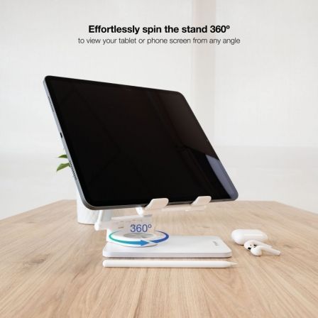 Tooq Soporte de Sobremesa Ajustable para Móvil o Tablet de hasta 12.9" - Blanco