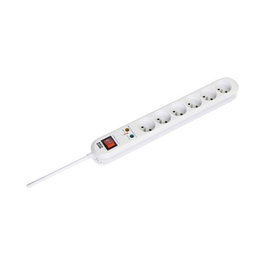 Bachmann SMART 6xUTE blanco con 1 interruptor y cable de 3m