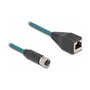 DeLOCK Cable adaptador M12 codificación X 8 pines hembra a RJ45 hembra 50 cm