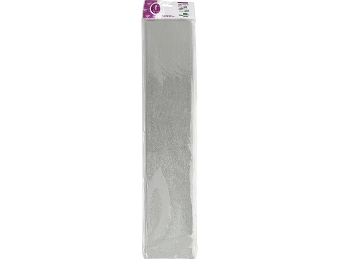 Liderpapel Papel Crespon Metalizado Plata 50 cm x 2.5m