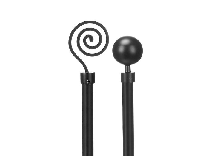 Giftdecor Barra Cortina Extensible 120-210 cm Negro Metal Hierro Aluminio (Set de 24)