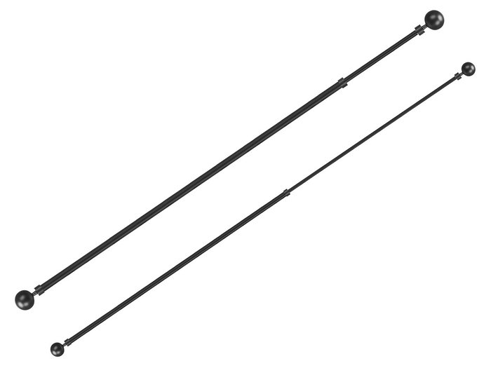 Giftdecor Barra Cortina Extensible 120-210 cm Negro Metal Hierro Aluminio (Set de 24)