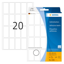 HERMA Etiquetas adhesivas 40,0 x 19,0 mm
