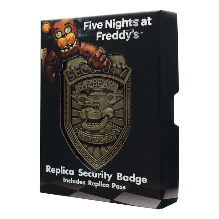 FaNaTtik Five Nights at Freddy's Réplica Security Badge Antique Brass Edition FaNaTtik Five Nights at Freddy's Réplica Security Badge Antique Brass Edition