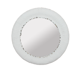 DKD Home Decor Espejo de Metal y Cristal Blanco 84x84 cm