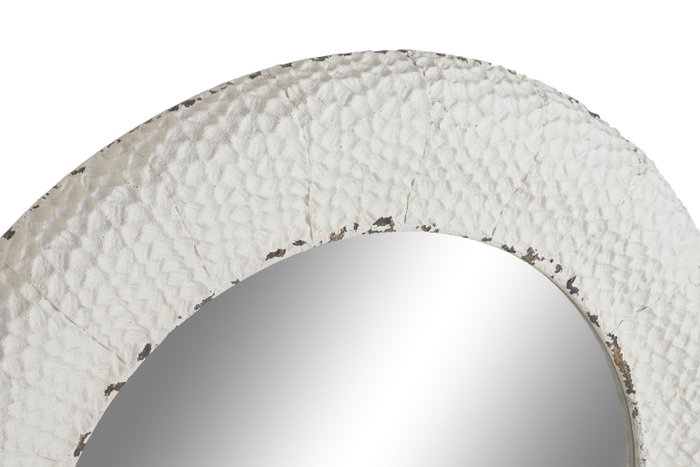 DKD Home Decor Espejo de Metal y Cristal Blanco 84x84 cm