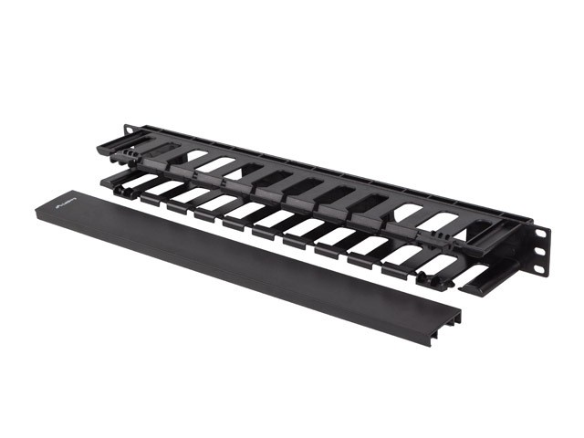 Lanberg Organizador de cables 1U 19 pulg negro