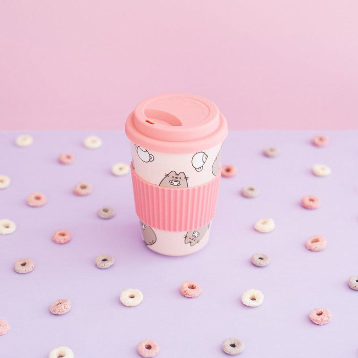 Pusheen Taza de Cerámica con Tapa 400 ml