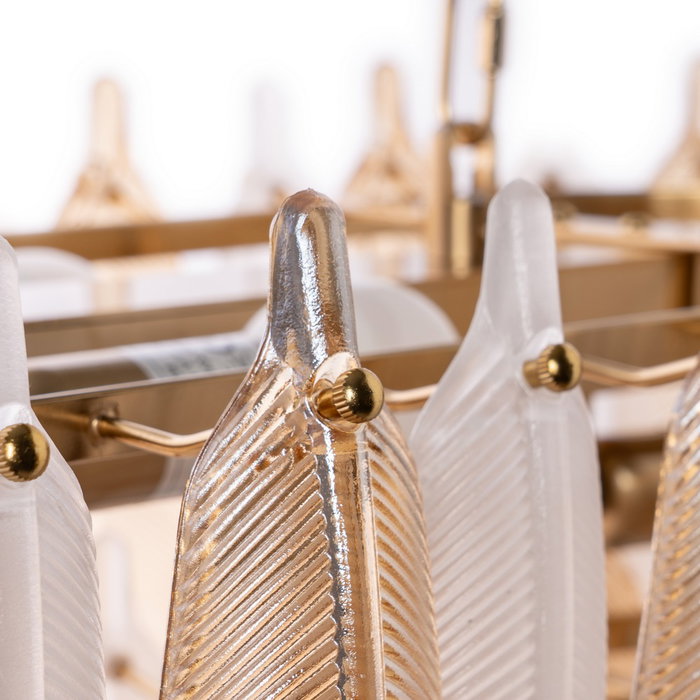 Lámpara Techo Plumas Champán Cristal 100 X 35 X 38 cm Lámpara Techo Plumas Champán Cristal 100 X 35 X 38 cm