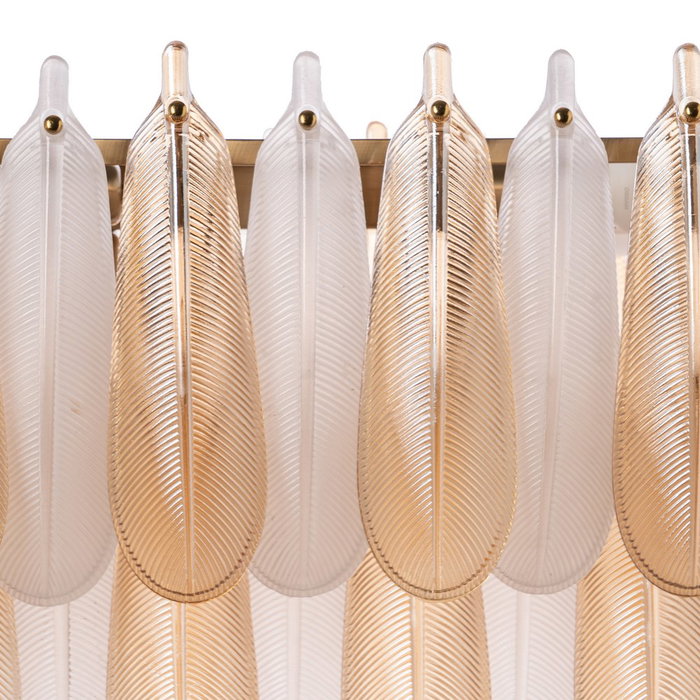 Lámpara Techo Plumas Champán Cristal 100 X 35 X 38 cm Lámpara Techo Plumas Champán Cristal 100 X 35 X 38 cm