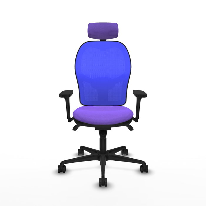 PIQUERAS Y CRESPO Silla de oficina Jorquera con mecanismo Sincro, tela lila y malla azul
