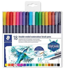 Staedtler Rotuladores Design Journey Doble Punta Fina-Pincel Acuarelables Estuche 18 Ud