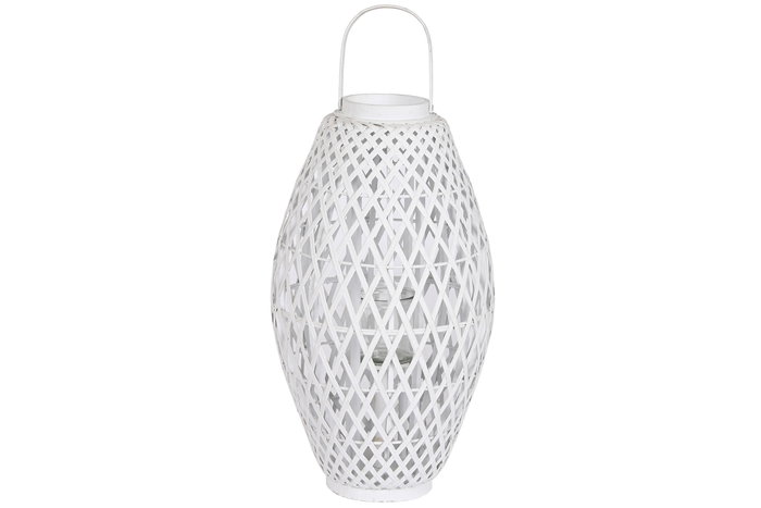 DKD Home Decor Portavelas Blanco Bambu Cristal 32 x 60 x 32 cm (2 Unidades) DKD Home Decor Portavelas Blanco Bambu Cristal 32 x 60 x 32 cm (2 Unidades)