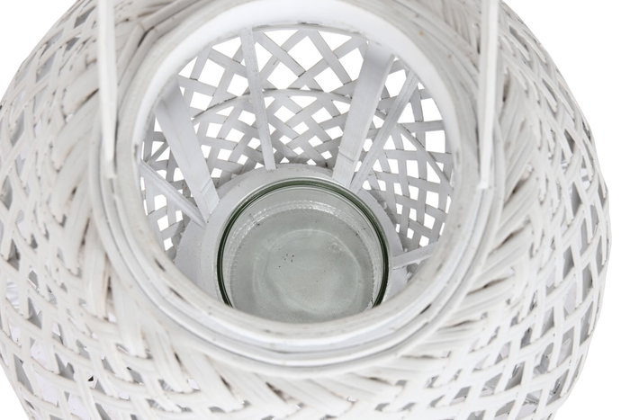 DKD Home Decor Portavelas Blanco Bambu Cristal 32 x 60 x 32 cm (2 Unidades) DKD Home Decor Portavelas Blanco Bambu Cristal 32 x 60 x 32 cm (2 Unidades)