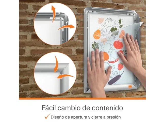 Nobo Marco porta anuncios Essence DIN A4 con clip y esquinas ingleteadas Nobo Marco porta anuncios Essence DIN A4 con clip y esquinas ingleteadas