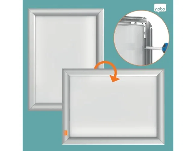 Nobo Marco porta anuncios Essence DIN A4 con clip y esquinas ingleteadas Nobo Marco porta anuncios Essence DIN A4 con clip y esquinas ingleteadas
