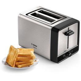 Bosch TAT5P420 Tostadora de 2 rebanadas, Negro y Acero inoxidable