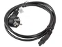 Lanberg CA-C5CA-11CC-0018-BK Cable de Alimentación 1.8m, Conectores Schuko (CEE7/7) Macho a IEC320 C5 Hembra Angular, Negro