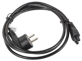 Lanberg Cable de Alimentación IEC C5 a Enchufe Schuko CEE 7/7, 1.8 m, 0.75 mm², Negro, Certificado VDE
