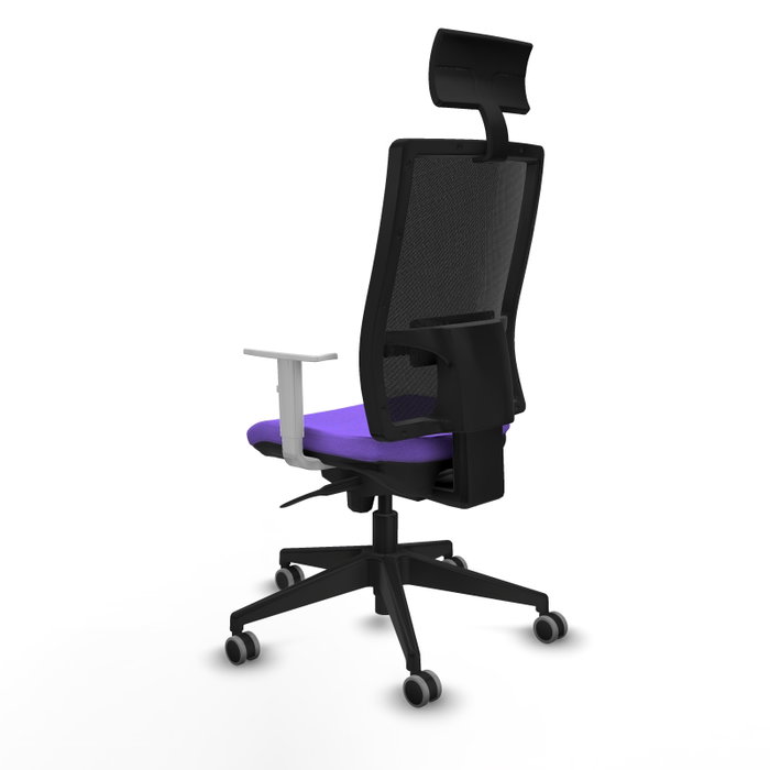 PIQUERAS Y CRESPO Silla de oficina Horna con mecanismo Sincro, Tela Lila y Malla Negra PIQUERAS Y CRESPO Silla de oficina Horna con mecanismo Sincro, Tela Lila y Malla Negra