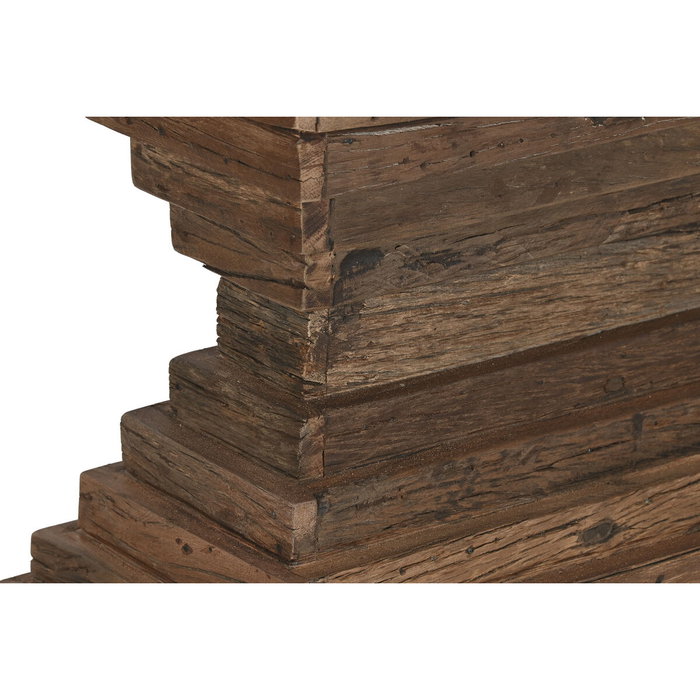 DKD Home Decor Consola Item Home Marron Blanco Madera reciclada Marmol 138 x 45 x 87 cm