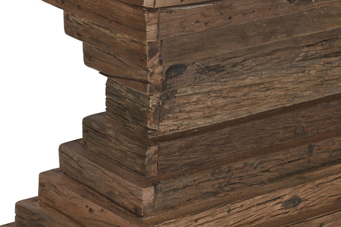 DKD Home Decor Consola Item Home Marron Blanco Madera reciclada Marmol 138 x 45 x 87 cm