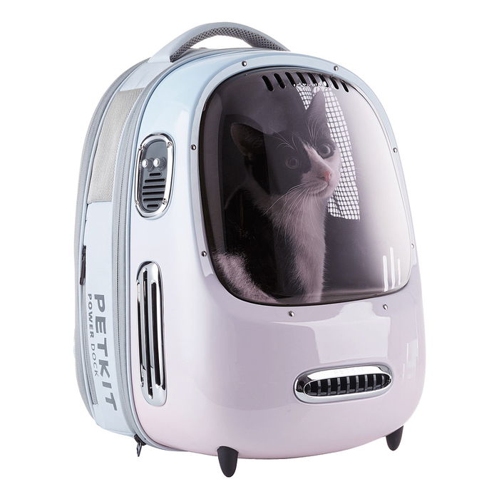 Petkit Breezy2 Katzenrucksack Transporttasche - Transportín Rígido de Mochila con Ventilador para Gatos y Mascotas Pequeñas, Carga Frontal, Rosa Degradado