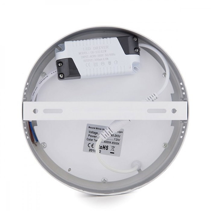 Plafón LED Circular Gris Cromado 12W 6000K Blanco Frío