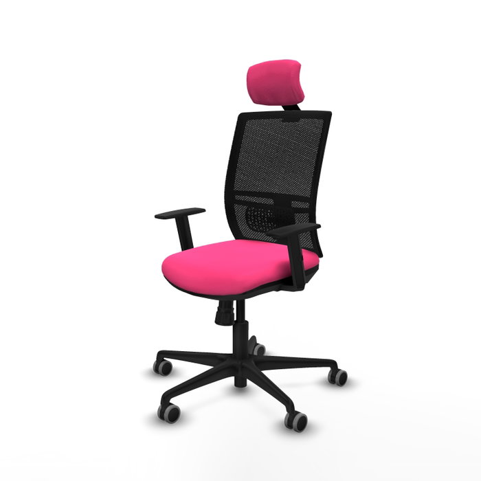 PIQUERAS Y CRESPO Silla de oficina Yunquera con mecanismo Sincro, Rosa y Negro PIQUERAS Y CRESPO Silla de oficina Yunquera con mecanismo Sincro, Rosa y Negro