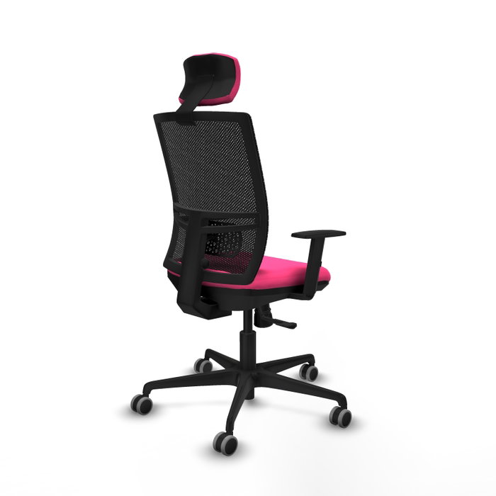 PIQUERAS Y CRESPO Silla de oficina Yunquera con mecanismo Sincro, Rosa y Negro PIQUERAS Y CRESPO Silla de oficina Yunquera con mecanismo Sincro, Rosa y Negro