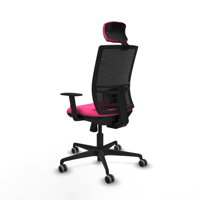 PIQUERAS Y CRESPO Silla de oficina Yunquera con mecanismo Sincro, Rosa y Negro PIQUERAS Y CRESPO Silla de oficina Yunquera con mecanismo Sincro, Rosa y Negro