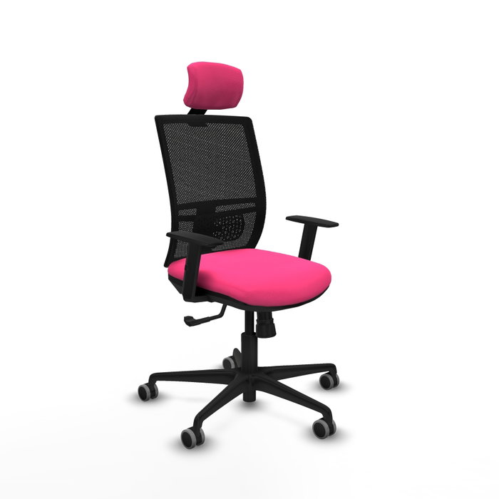 PIQUERAS Y CRESPO Silla de oficina Yunquera con mecanismo Sincro, Rosa y Negro PIQUERAS Y CRESPO Silla de oficina Yunquera con mecanismo Sincro, Rosa y Negro
