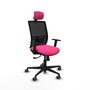 PIQUERAS Y CRESPO Silla de oficina Yunquera con mecanismo Sincro, Rosa y Negro