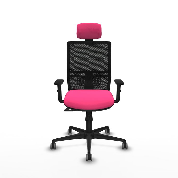 PIQUERAS Y CRESPO Silla de oficina Yunquera con mecanismo Sincro, Rosa y Negro PIQUERAS Y CRESPO Silla de oficina Yunquera con mecanismo Sincro, Rosa y Negro