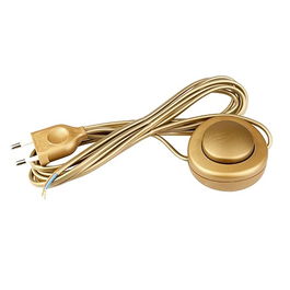 Arditi Interruptor Eléctrico de Pie con Cable, 250V 3m H03VVH2-F, Color Oro