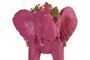 DKD Home Decor Figura de Resina Elefante Fucsia y Dorado 13.5 x 19 x 26 cm